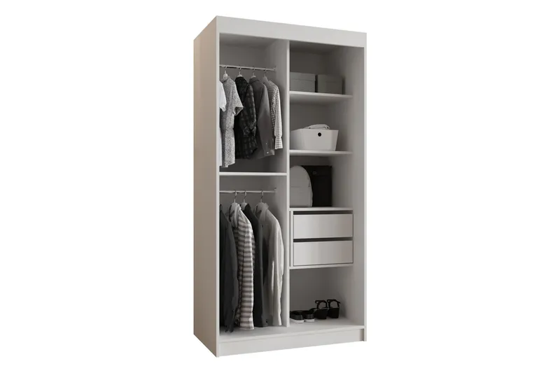 Tallmo Garderobe Med Speil 100x200 cm - Oppbevaring - Klesoppbevaring - Garderober & garderobesystem