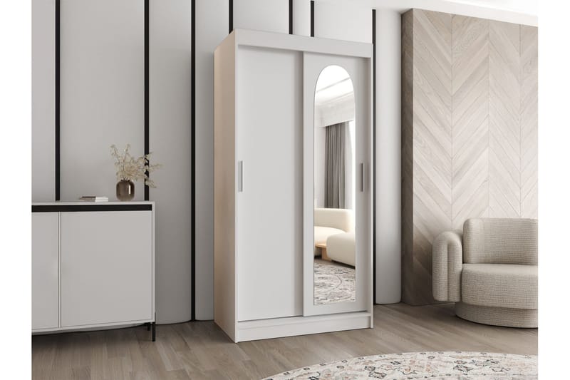 Tallmo Garderobe Med Speil 100x200 cm - Oppbevaring - Klesoppbevaring - Garderober & garderobesystem