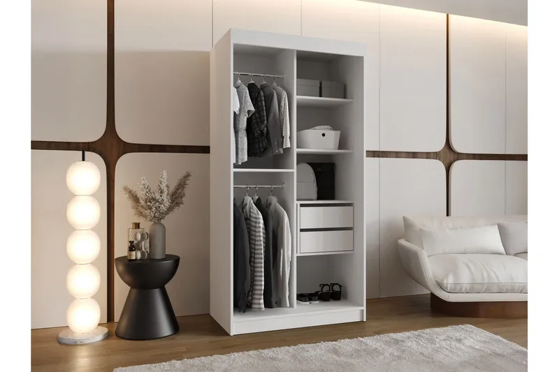 Tallmo Garderobe Med Speil 100x200 cm - Oppbevaring - Klesoppbevaring - Garderober & garderobesystem