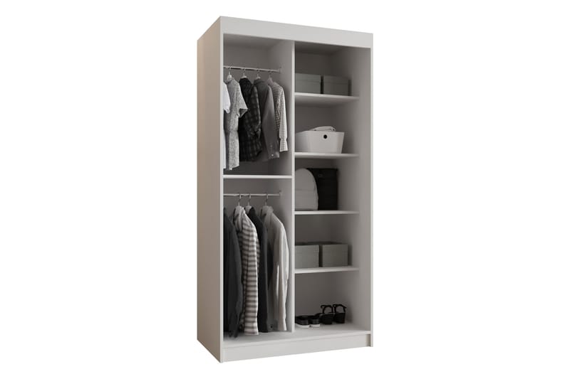 Tallmo Garderobe Med Speil 100x200 cm - Oppbevaring - Klesoppbevaring - Garderober & garderobesystem
