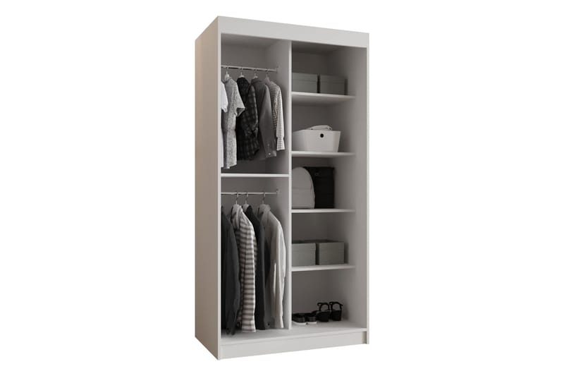 Tallmo Garderobe Med Speil 100x200 cm - Oppbevaring - Klesoppbevaring - Garderober & garderobesystem