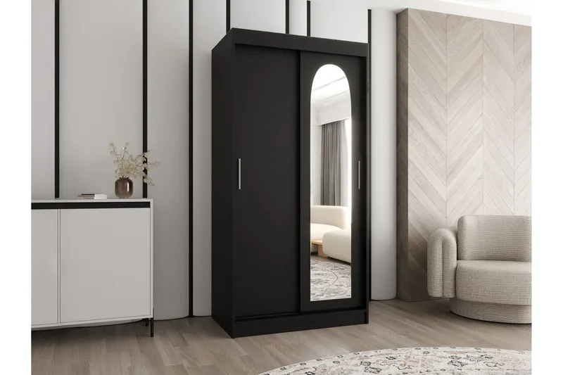 Tallmo Garderobe Med Speil 100x200 cm - Oppbevaring - Klesoppbevaring - Garderober & garderobesystem