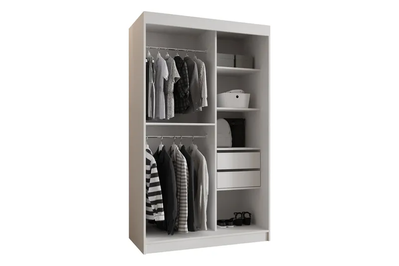 Tallmo Garderobe Med Speil 120x200 cm - Beige - Oppbevaring - Klesoppbevaring - Garderober & garderobesystem