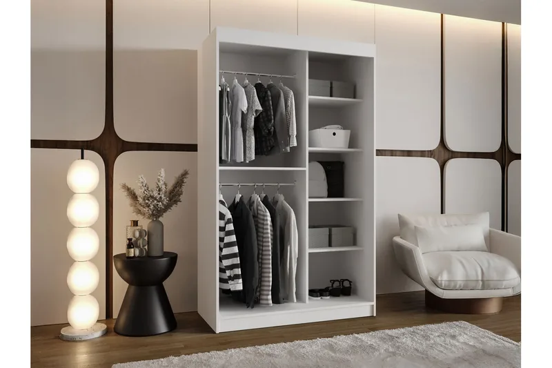 Tallmo Garderobe Med Speil 120x200 cm - Oppbevaring - Klesoppbevaring - Garderober & garderobesystem