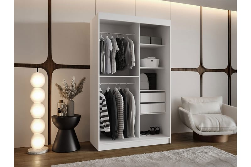 Tallmo Garderobe Med Speil 120x200 cm - Oppbevaring - Klesoppbevaring - Garderober & garderobesystem