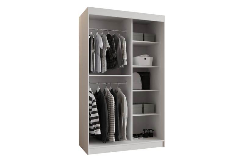Tallmo Garderobe Med Speil 120x200 cm - Oppbevaring - Klesoppbevaring - Garderober & garderobesystem