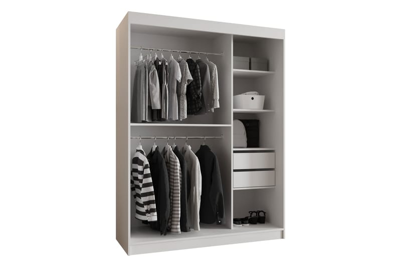Tallmo Garderobe Med Speil 150x200 cm - Oppbevaring - Klesoppbevaring - Garderober & garderobesystem