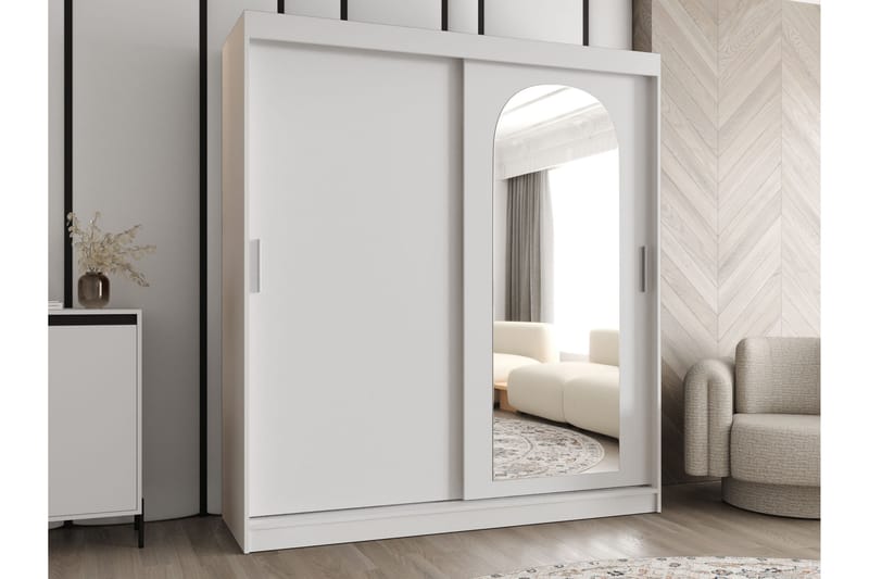 Tallmo Garderobe Med Speil 180x200 cm - Grønn - Oppbevaring - Klesoppbevaring - Garderober & garderobesystem