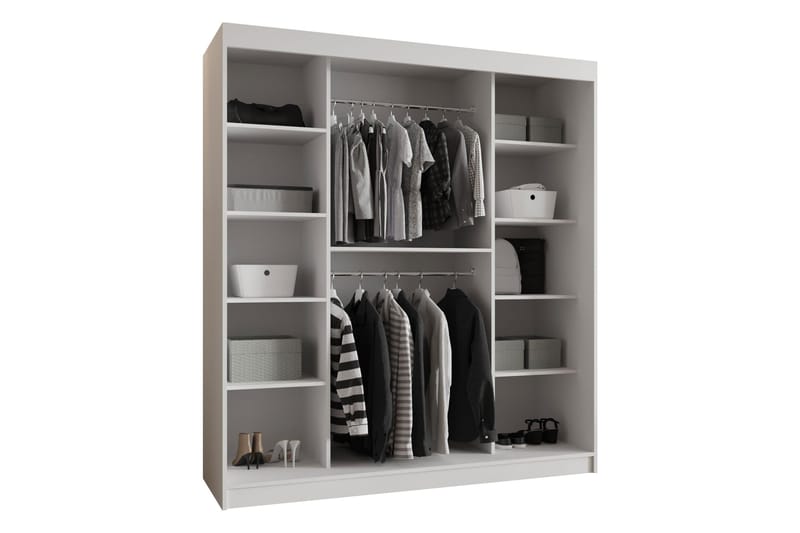 Tallmo Garderobe Med Speil 180x200 cm - Oppbevaring - Klesoppbevaring - Garderober & garderobesystem