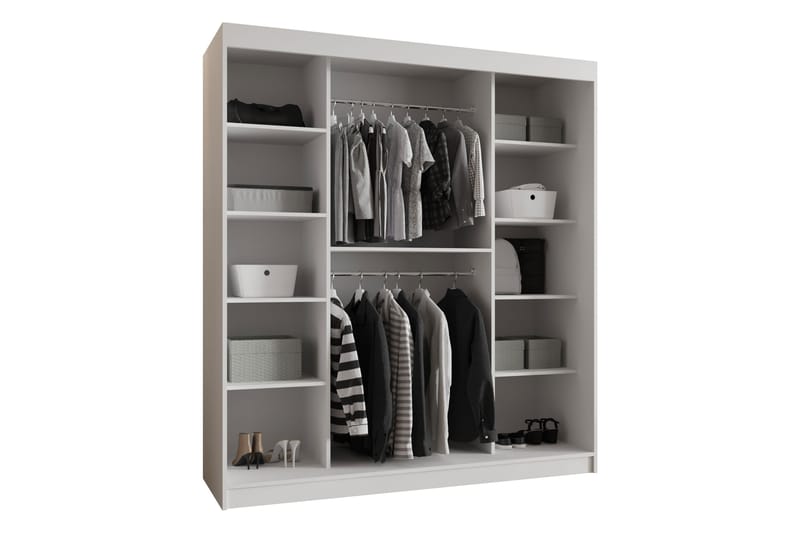 Tallmo Garderobe Med Speil 180x200 cm - Oppbevaring - Klesoppbevaring - Garderober & garderobesystem