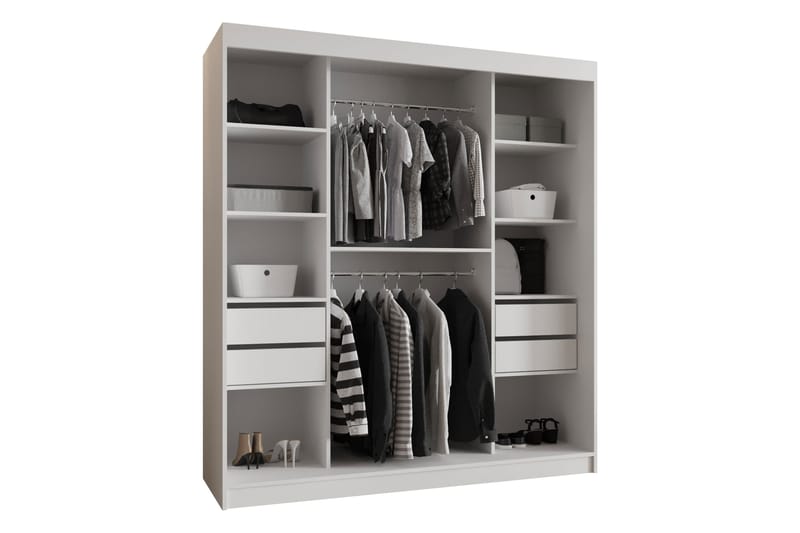 Tallmo Garderobe Med Speil 180x200 cm - Oppbevaring - Klesoppbevaring - Garderober & garderobesystem