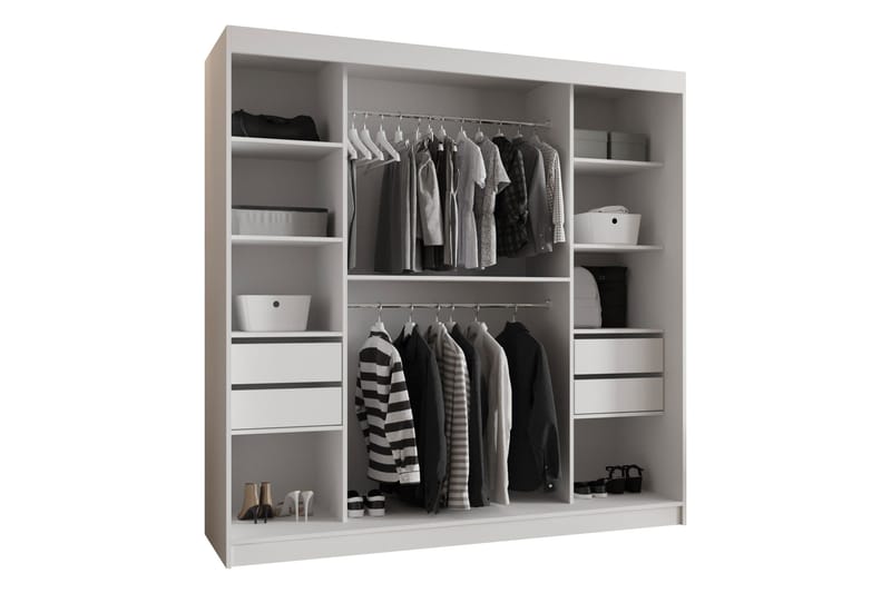 Tallmo Garderobe Med Speil 200x200 cm - Oppbevaring - Klesoppbevaring - Garderober & garderobesystem