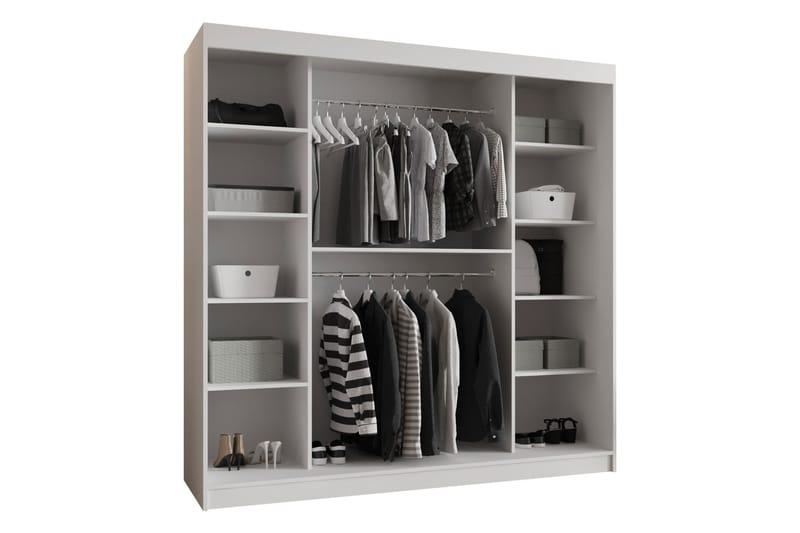 Tallmo Garderobe Med Speil 200x200 cm - Oppbevaring - Klesoppbevaring - Garderober & garderobesystem