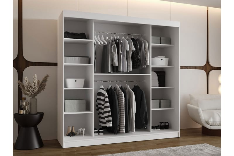 Tallmo Garderobe Med Speil 200x200 cm - Oppbevaring - Klesoppbevaring - Garderober & garderobesystem