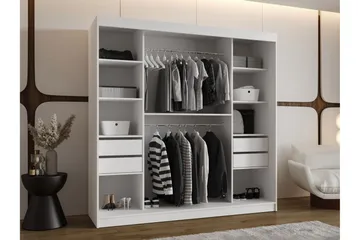 Tallmo Garderobe Med Speil 200x200 cm - Oppbevaring - Klesoppbevaring - Garderober & garderobesystem