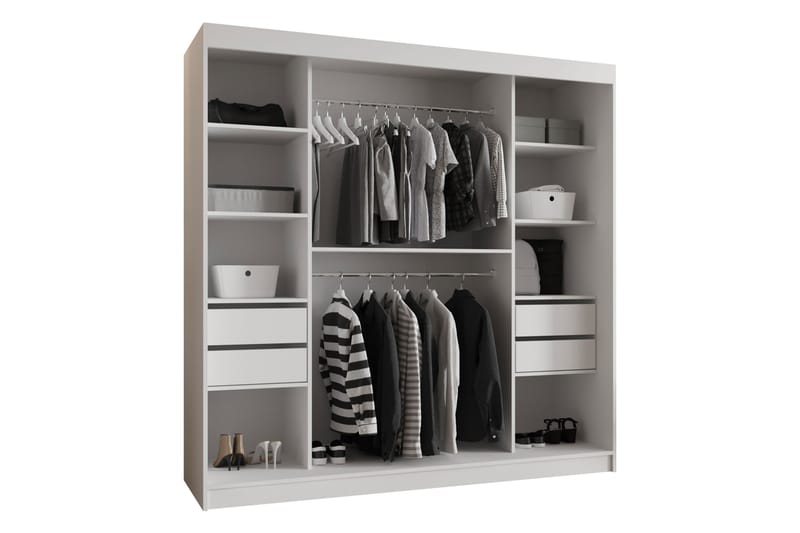 Tallmo Garderobe Med Speil 200x200 cm - Oppbevaring - Klesoppbevaring - Garderober & garderobesystem