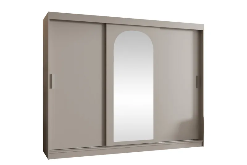 Tallmo Garderobe Med Speil 250x200 cm, Brun/Beige