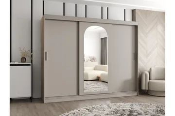 Tallmo Garderobe Med Speil 250x200 cm - Brun/Beige - Oppbevaring - Klesoppbevaring - Garderober & garderobesystem