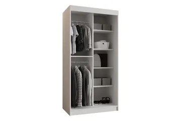 Tallmo Garderobeskap med Speil 100x200 cm i Tre - Beige - Oppbevaring - Klesoppbevaring - Garderober & garderobesystem