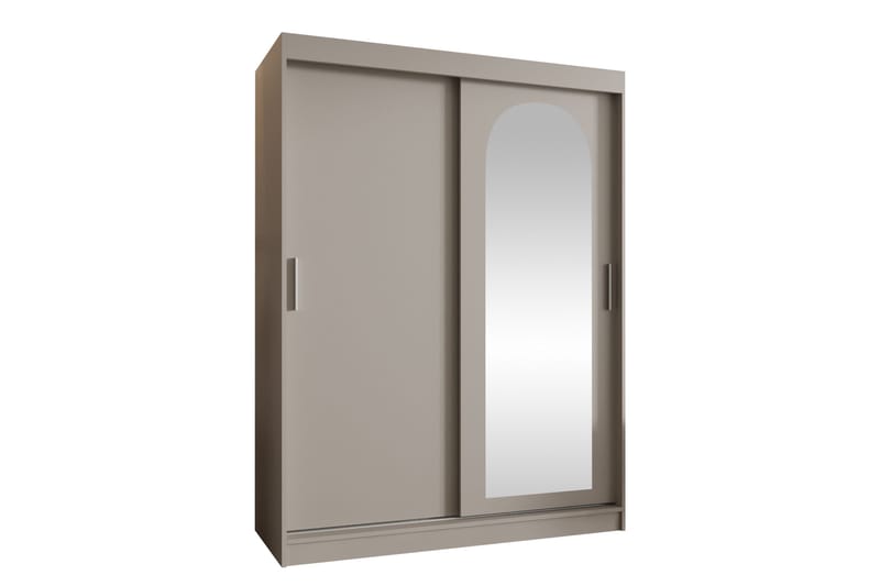 Tallmo Garderobeskap med Speil 150x200 cm i Malt Tre, Beige