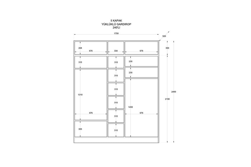 Talren Garderobe 175x240 cm - Matt Hvit - Oppbevaring - Klesoppbevaring - Garderober & garderobesystem - Garderobeskap & klesskap