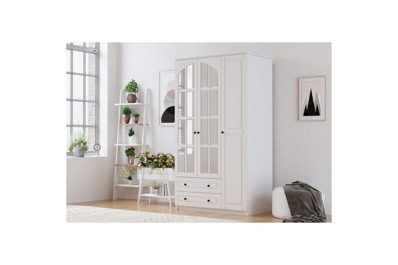 Tavrel Garderobesskåp 105x210 cm - Matt Hvit - Oppbevaring - Klesoppbevaring - Garderober & garderobesystem - Garderobeskap & klesskap