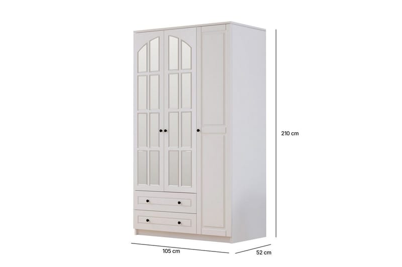 Tavrel Garderobesskåp 105x210 cm - Matt Hvit - Oppbevaring - Klesoppbevaring - Garderober & garderobesystem - Garderobeskap & klesskap