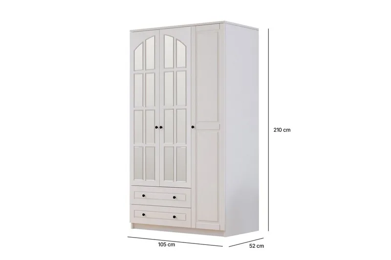 Tavrel Garderobesskåp 105x210 cm - Matt Hvit - Oppbevaring - Klesoppbevaring - Garderober & garderobesystem - Garderobeskap & klesskap