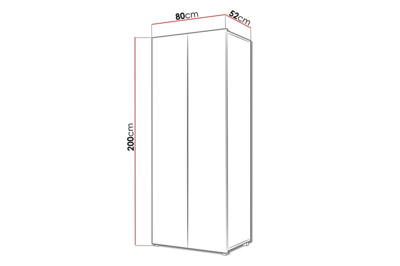 Tessan Garderobe 80 cm - Hvit - Oppbevaring - Klesoppbevaring - Garderober & garderobesystem