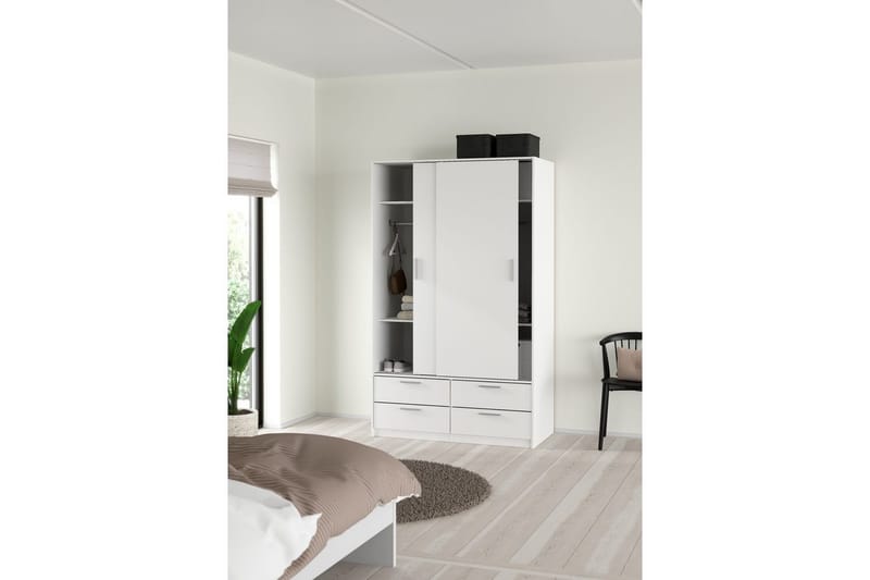 Tetsu Garderobe 121x200 cm - Hvit - Oppbevaring - Klesoppbevaring - Garderober & garderobesystem