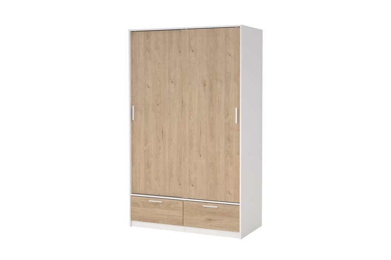 Tetsu Garderobe 121x200 cm - Hvit/Natur - Oppbevaring - Klesoppbevaring - Garderober & garderobesystem