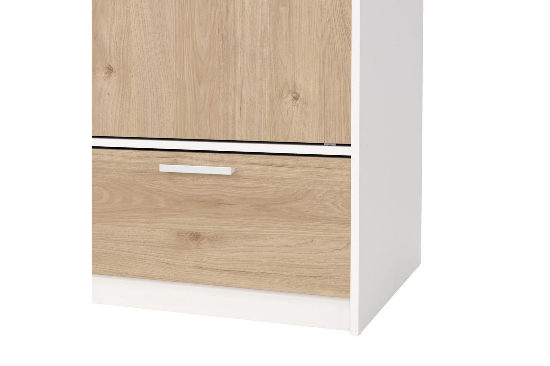 Tetsu Garderobe 121x200 cm - Hvit/Natur - Oppbevaring - Klesoppbevaring - Garderober & garderobesystem