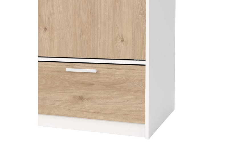 Tetsu Garderobe 121x200 cm - Hvit/Natur - Oppbevaring - Klesoppbevaring - Garderober & garderobesystem