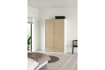 Tetsu Garderobe 121x200 cm - Hvit/Natur - Oppbevaring - Klesoppbevaring - Garderober & garderobesystem
