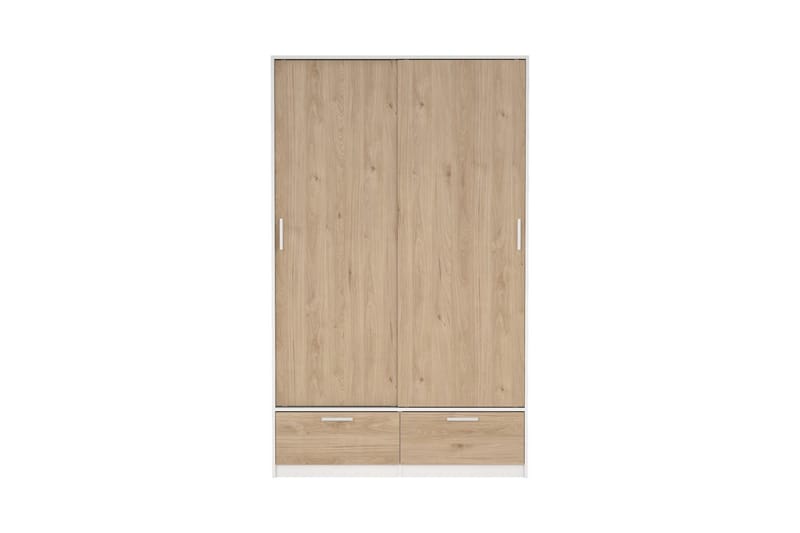 Tetsu Garderobe 121x200 cm - Hvit/Natur - Oppbevaring - Klesoppbevaring - Garderober & garderobesystem