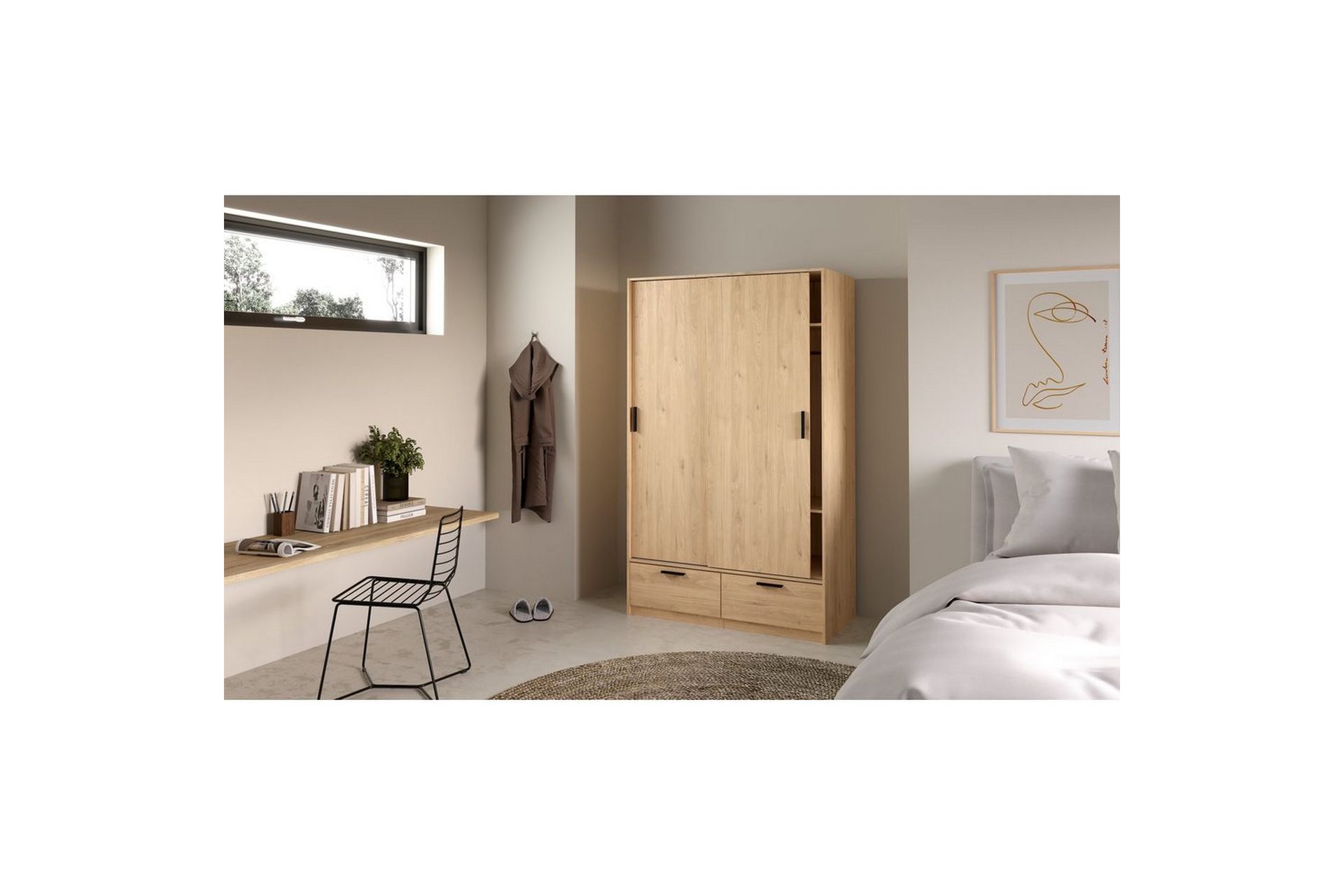 Tetsu Garderobe 121x200 cm - Natur - Oppbevaring - Klesoppbevaring - Garderober & garderobesystem