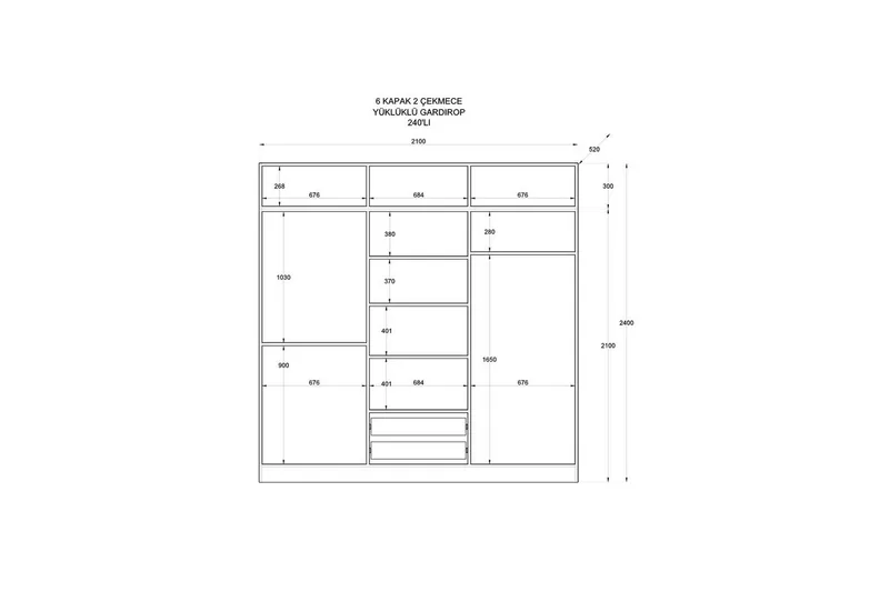 Teynor Garderobesskåp 210x240 cm - Matt Hvit - Oppbevaring - Klesoppbevaring - Garderober & garderobesystem - Garderobeskap & klesskap