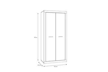 Tolovgrad Garderobe 54x92 cm - Grå/Hvit - Oppbevaring - Klesoppbevaring - Garderober & garderobesystem