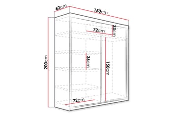 Top Garderobe 62x150 cm - Oppbevaring - Klesoppbevaring - Garderober & garderobesystem