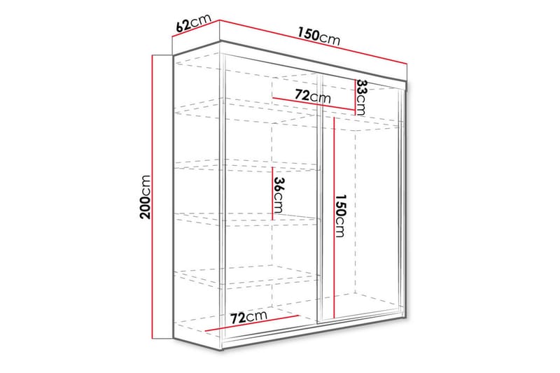 Top Garderobe 62x150 cm - Garderober & garderobesystem - Garderobeskap & klesskap