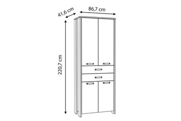 Torelles Garderobeskap 87x221 cm - Brun / Grå - Oppbevaring - Klesoppbevaring - Garderober & garderobesystem