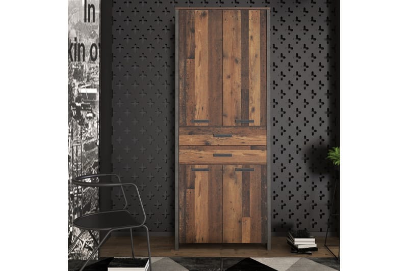 Torelles Garderobeskap 87x221 cm - Brun / Grå - Oppbevaring - Klesoppbevaring - Garderober & garderobesystem