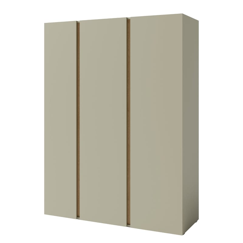 Travic Garderobeskap 145 cm i Mørkt Tre, Greige