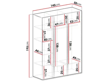 Travic Garderobeskap 145 cm i Tre - Beige - Oppbevaring - Klesoppbevaring - Garderober & garderobesystem