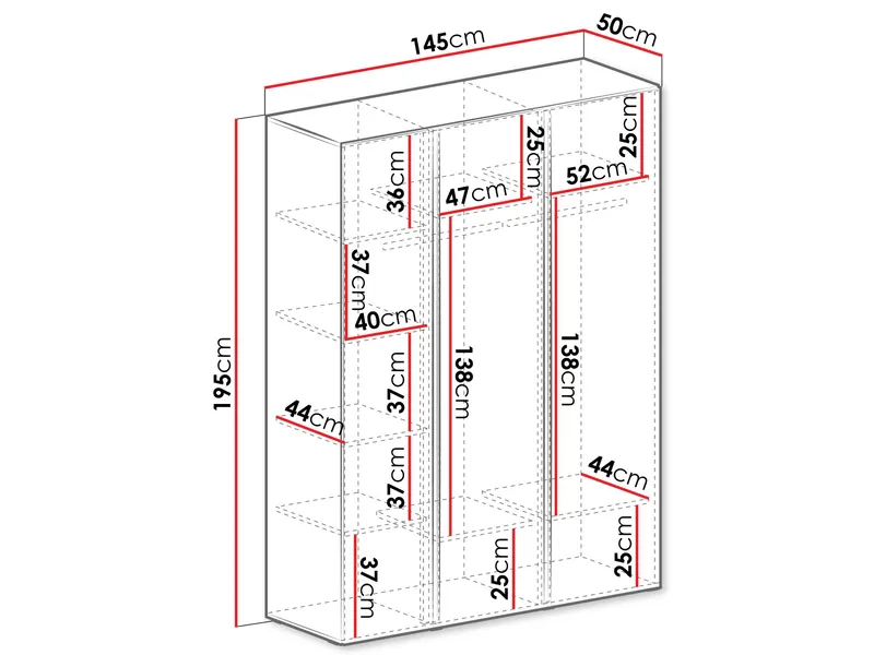 Travic Garderobeskap 145 cm - Oppbevaring - Klesoppbevaring - Garderober & garderobesystem