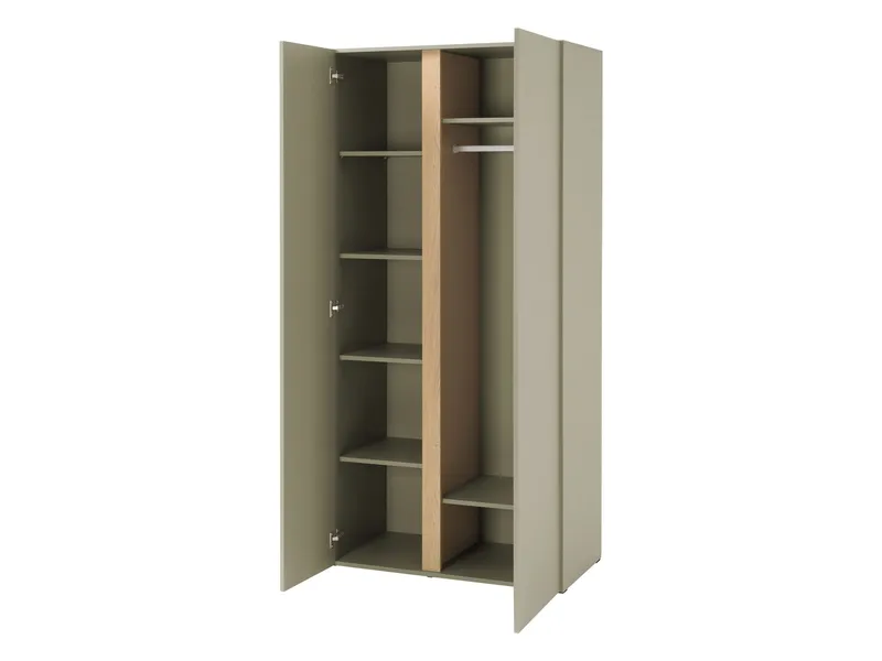 Travic Garderobeskap 90 cm i Tre - Greige - Oppbevaring - Klesoppbevaring - Garderober & garderobesystem
