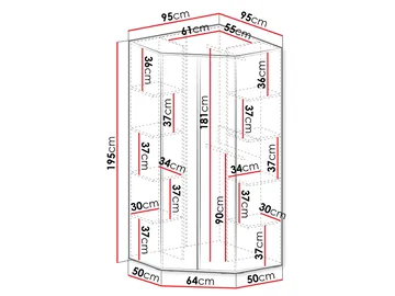 Travic Garderobeskap 95 cm - Oppbevaring - Klesoppbevaring - Garderober & garderobesystem - Hjørnegarderobe