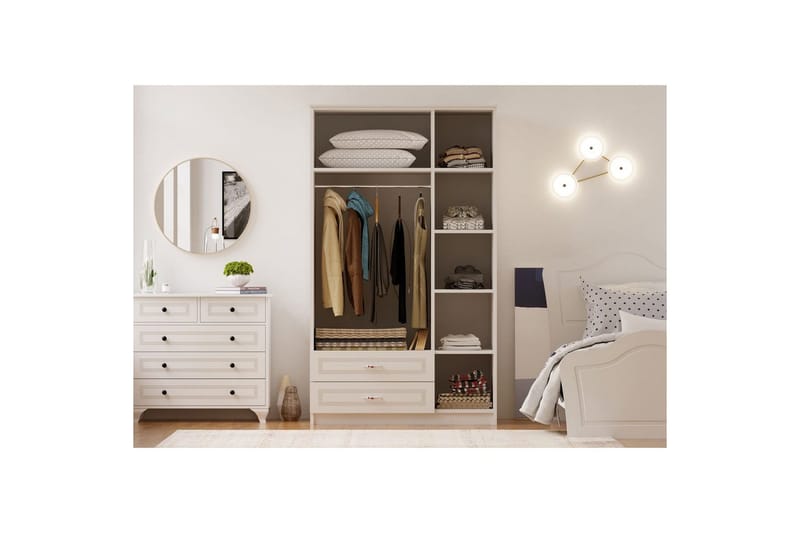 Travric Garderobe 105x180 cm - Matt Hvit - Oppbevaring - Klesoppbevaring - Garderober & garderobesystem