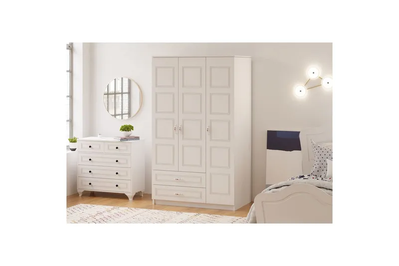 Travric Garderobe 105x180 cm - Matt Hvit - Oppbevaring - Klesoppbevaring - Garderober & garderobesystem