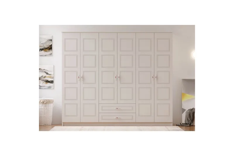 Travric Garderobe 210x180 cm - Matt Hvit - Oppbevaring - Klesoppbevaring - Garderober & garderobesystem